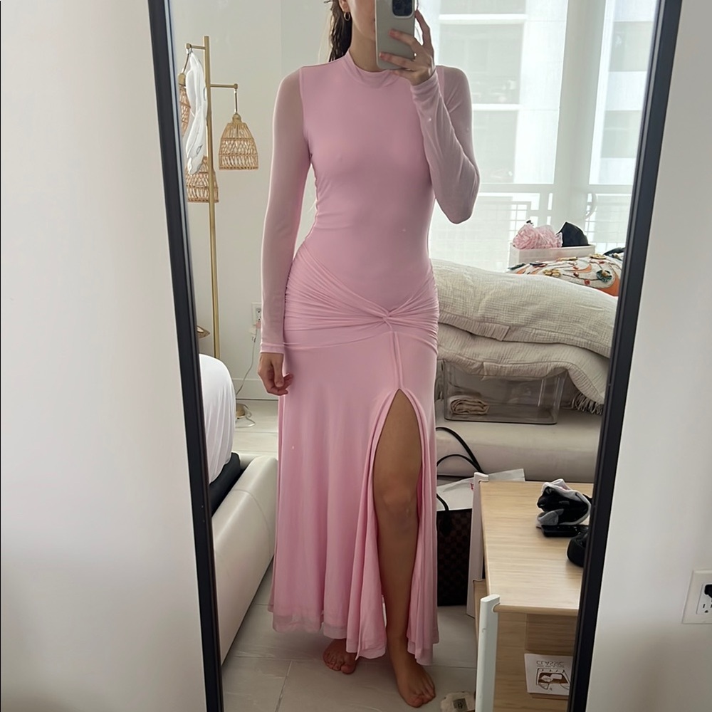 Bardot Soft Pink Long Sleeve Dress